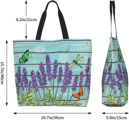 Tote Shoulder Bag Large Durable Reusable Eco-friendly Handbag Lightweight Stylish for Daily Use-19.7x15.7x5.9 Inch - Colors A