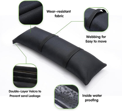 SandBags for Weight, 4 x 44 LBS Fillable Black Sand Bags for Umbrella Base Weight, Patio Furniture Weights, Umbrella Stand, Outdoor Garden Backyard Furniture(Without Sand) (4, Black)