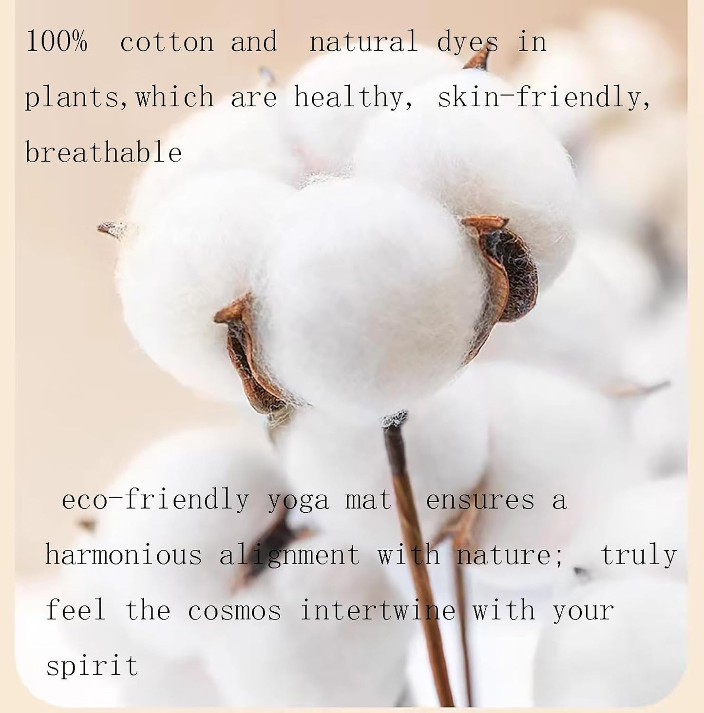 Thick Cotton Yoga Mat 100% Organic Natural Yoga Rug Fitness Rug with Bag for Exercise, Workout Washable 78.8 inches X 27.5 Inches