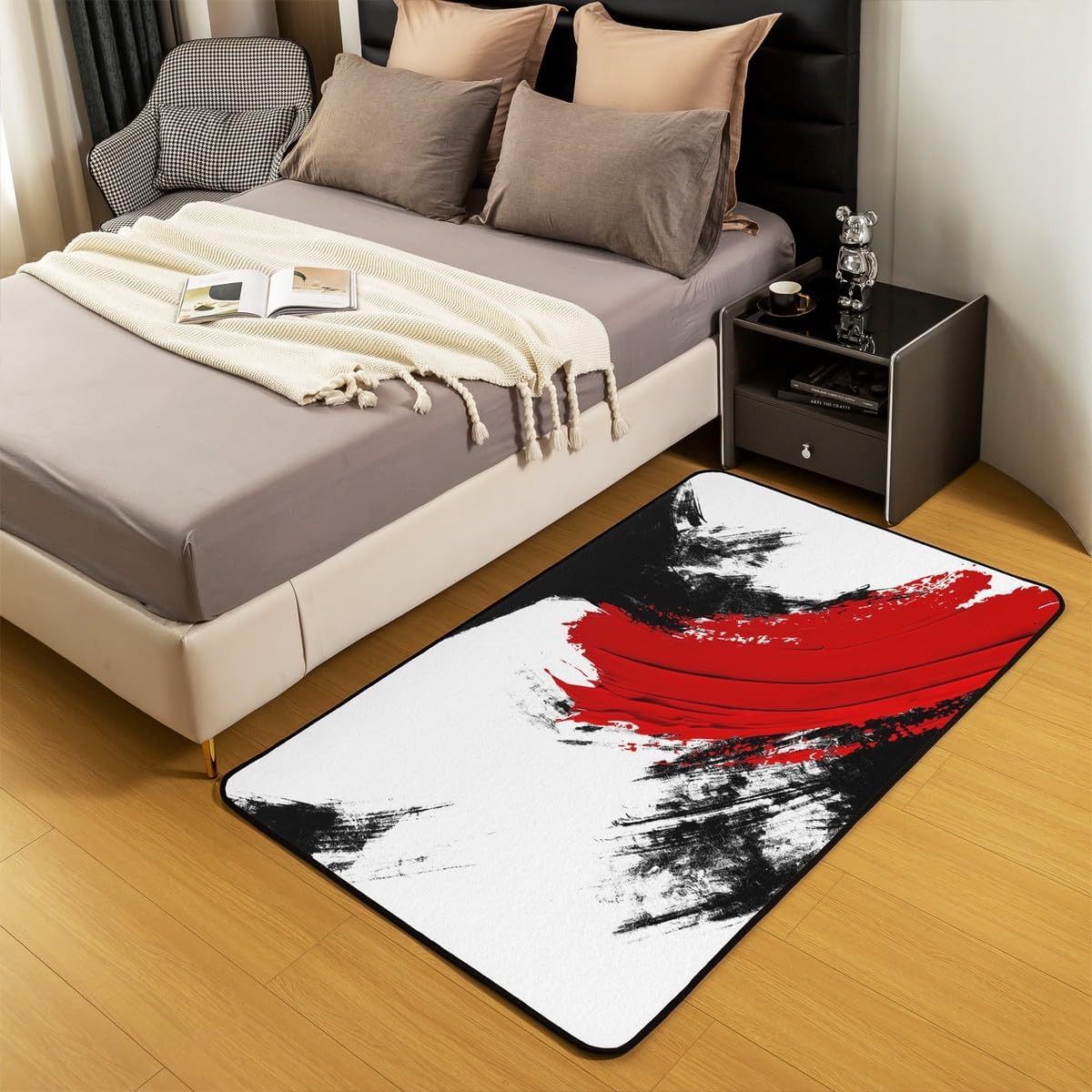 jejeloiu Basketball Living Room Rugs for Bedroom 5x7 Kids Gaming Sports Decor Carpet for Boys Girls Teens Ball Games Area Rug Soft Gift for Basketball Lover Grey and Black Room Decor