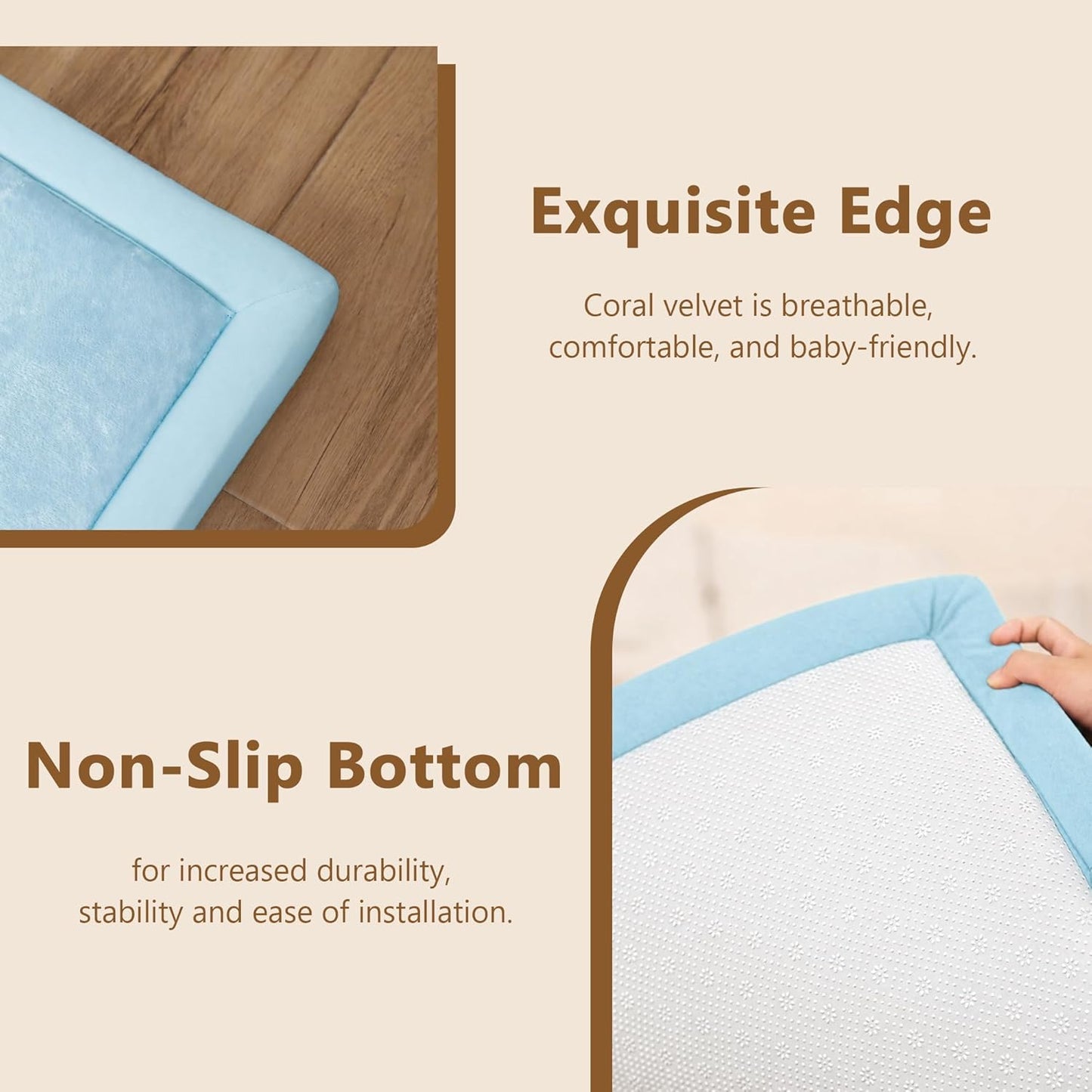 Baby Play Mat for Floor, 1.3'' Thick Memory Foam Tummy Time Mat - Super Soft Coral Velvet Nursery Rug with Non-Slip Backing, Crawling Rug for Toddlers/Infants, Yoga & Tatami Use, Oatmeal, 79''x 118''