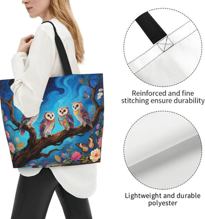 Tote Shoulder Bag Large Durable Reusable Eco-friendly Handbag Lightweight Stylish for Daily Use-19.7x15.7x5.9 Inch - Colors A
