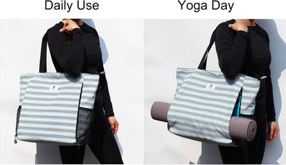 ESVAN Yoga Mat Bag Yoga Tote Carrier Shoulder Bag Carryall Tote for Office,Yoga,Pilates,Travel,Beach and Gym