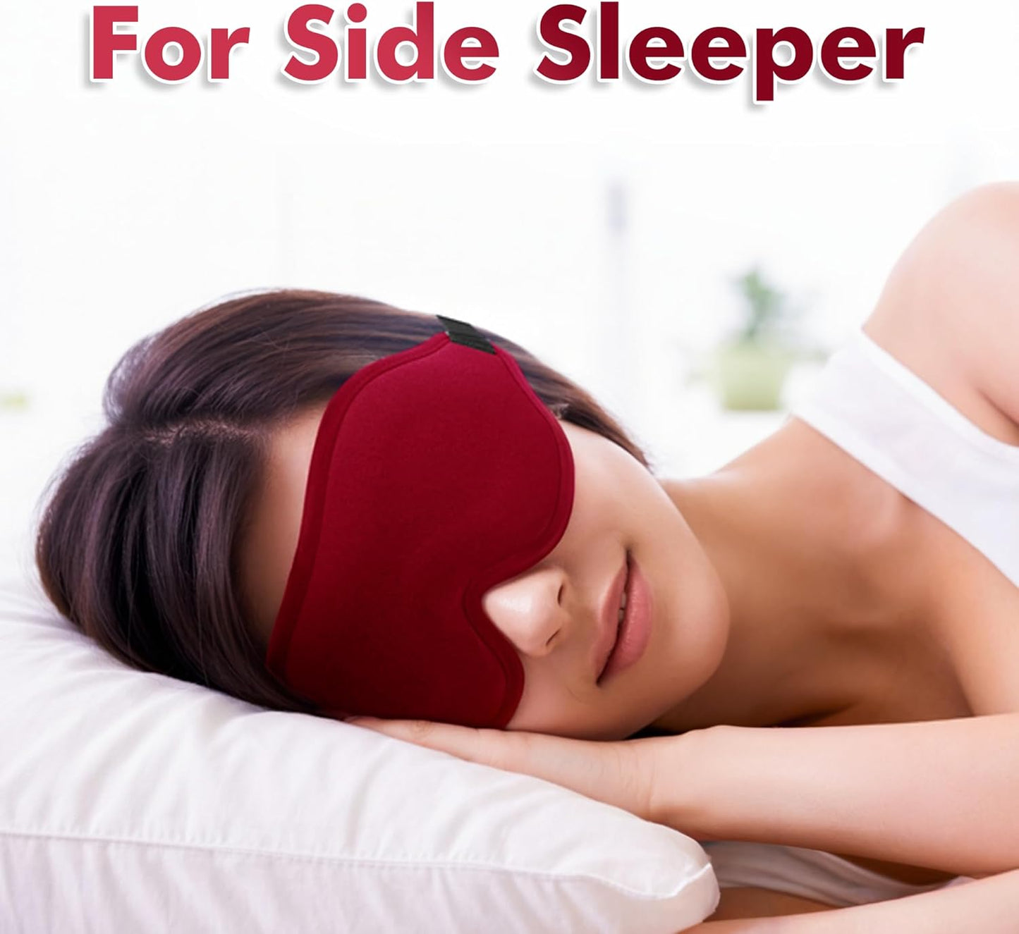 Sleep Eye Mask for Men Women, Sleeping Mask for Side Sleeper, Travel Blackout Night Blindfold Eye Shade Cover with Adjustable Strap (Black)