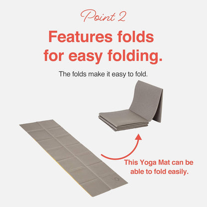 Primasole Folding Yoga Travel Pilates Mat Foldable Easy to Carry to Class Beach Park Tear resistant Travel Picnics 4mm Thick 9 Colors