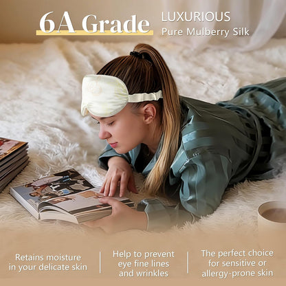 ZIMASILK Adjustable 22 Momme 100% Pure Mulberry Silk Sleep Mask, 3D Contoured Cup Eye Mask for Sleeping, Super Soft Breathable Blindfold, Perfect Blocks Light for Sleeping (Black)