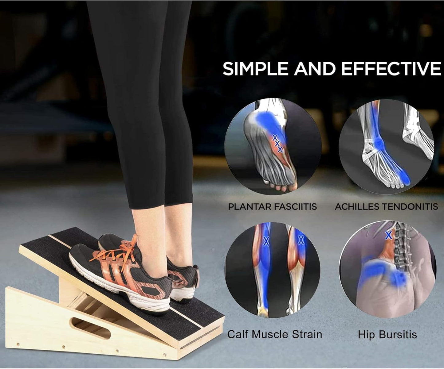 MUCITAGF Professional Slant Board, Adjustable Incline Board and Calf Stretcher, Slant Board for Calf Stretching, Calf Stretch Board