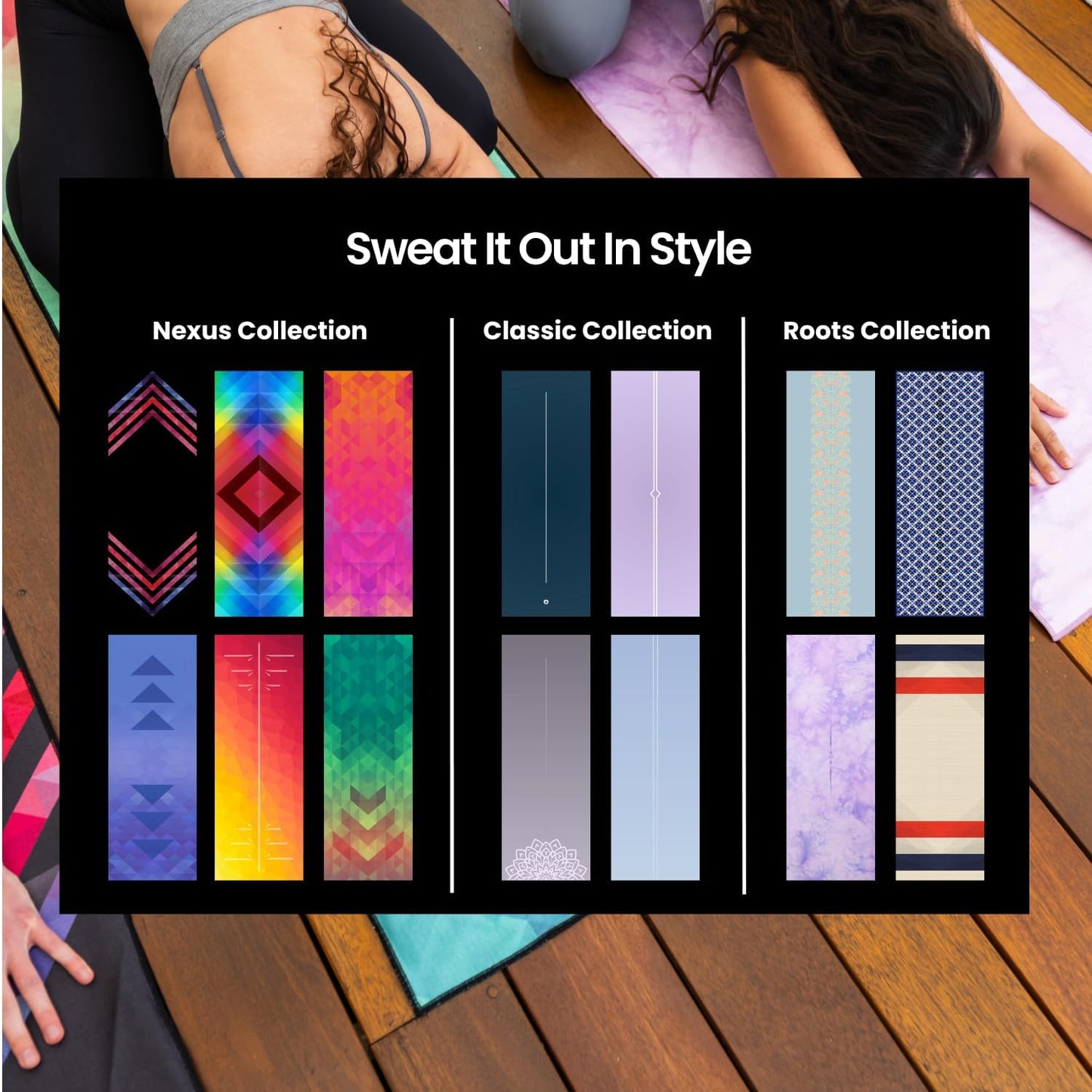 Yoga Grip Yoga Towel - Non Slip Hot Yoga Mat Towel With Corner Pockets, No-Skid Grip, and Built-in Alignment Lines | Soft, Moisture Wicking, and Sweat Absorbent | No Bunching, Stays in Place 72" x 25"