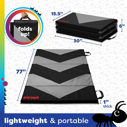Antsy Pants Tumbling Mat for Kids – Gymnastics Mat, Easy to Clean, Sturdy, Foldable Tumbling Mats, Padded, Lightweight, Portable, Gymnastics Equipment for Active Play
