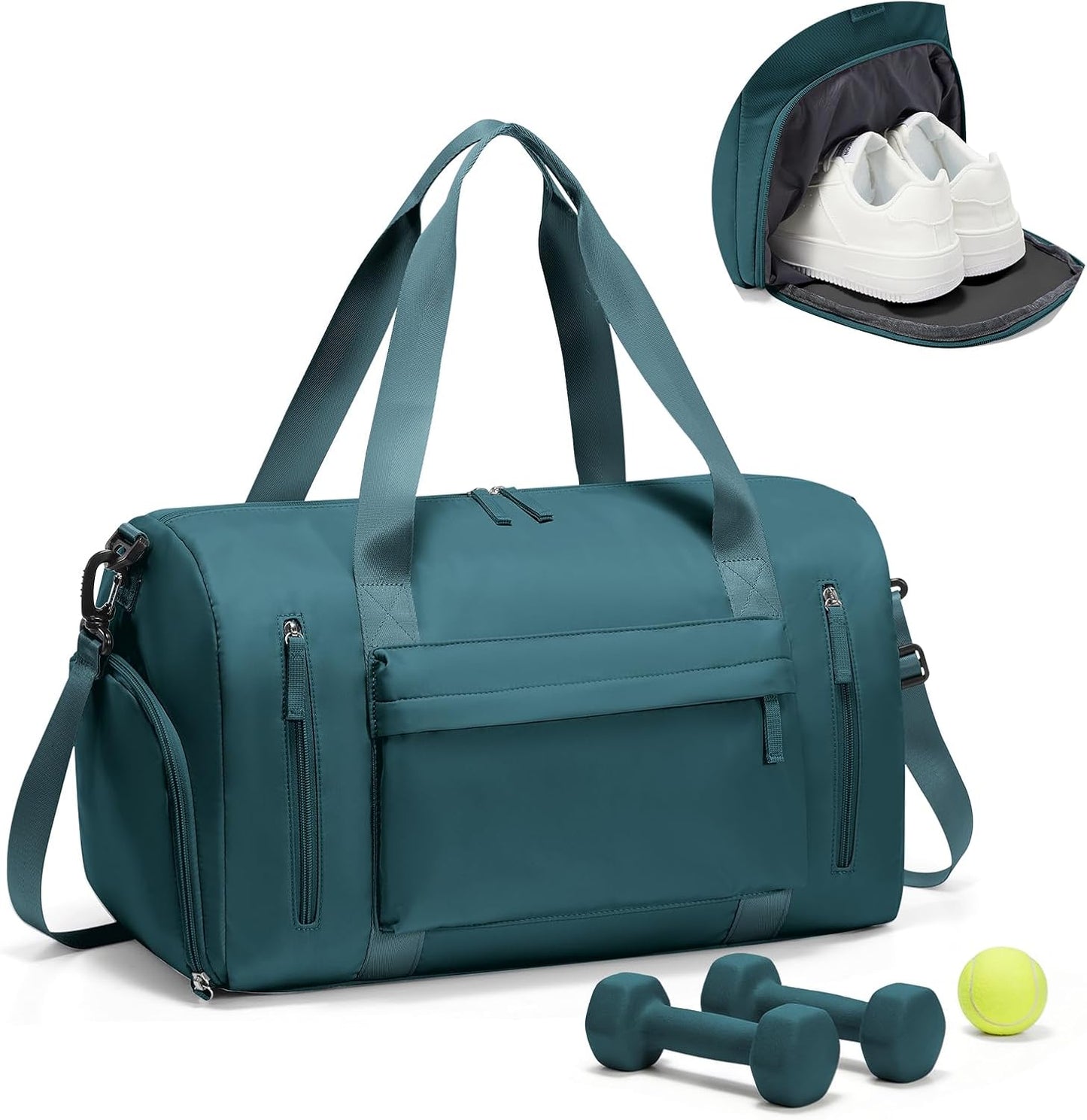 Gym Bag Womens Mens with Shoes Compartment and Wet Pocket Travel Duffel Bag for Women for Plane Sport Gym Tote Bags Swimming Yoga Waterproof Weekend Overnight Carry on Bag Hospital Holdalls - Colors C