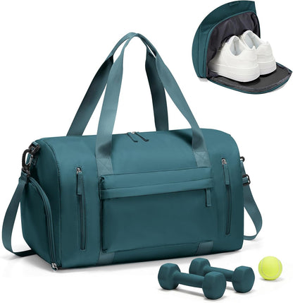 Gym Bag Womens Mens with Shoes Compartment and Wet Pocket Travel Duffel Bag for Women for Plane Sport Gym Tote Bags Swimming Yoga Waterproof Weekend Overnight Carry on Bag Hospital Holdalls - Colors C