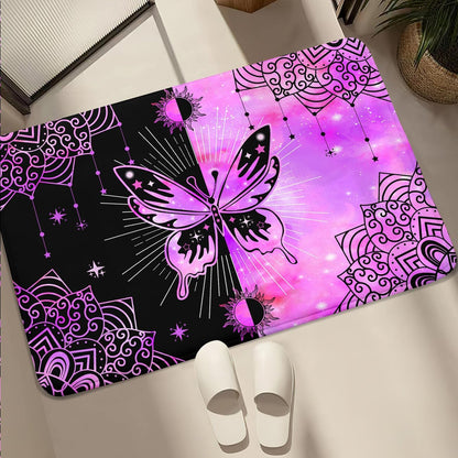 Black Girl Area Rug for Bedroom African Black Girls Floor Rugs for Living Room Playroom Cartoon Art Home Decor Soft Yoga Mats for Women Afro Purple 47" x 31" (2.7 x 3 Feet)