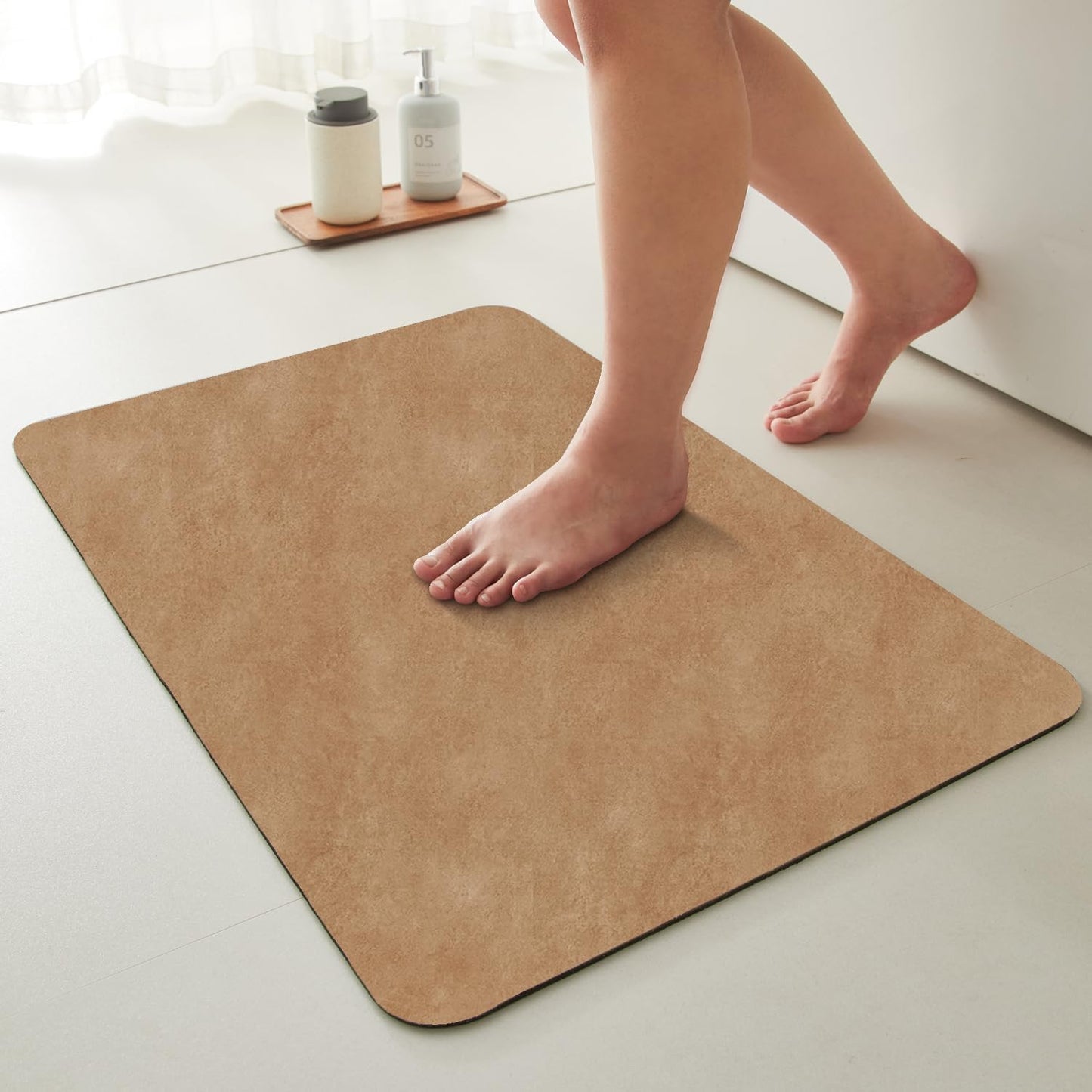 TYUU Bath Mat, Bathroom Rugs Non Slip Washable Thin Absorbent Quick Dry Bath Mat Fits Under Door Bathroom Floor Mat Perfect for Bath, Shower, or Sink 24"x36" Dark Grey