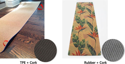 Eco-Friendly, Non-Toxic Cork Yoga Mat. Sweat Resistant, Non-Slip Flat Mat. Ideal for Hot Yoga, Bikram, Vinyasa, Power, Pilates, HIIT Workouts. (72" x 26" x 4mm)