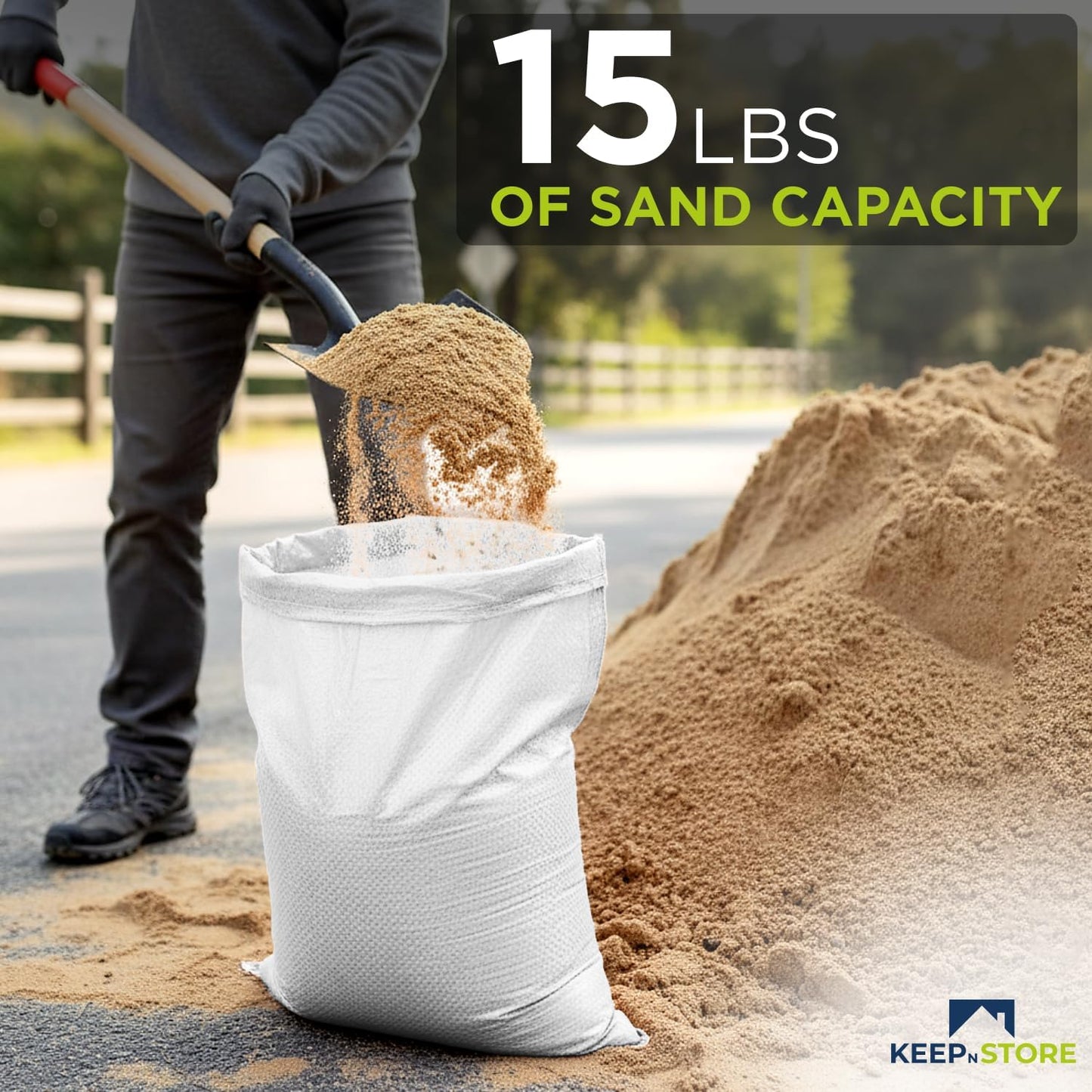 Heavy Duty Sand Bags Pack of 3, White Empty Sandbags with Built-In Ties, Woven Polypropylene UV Protection 1600 Hours, Fillable Sand Bags for Flood Control, Weight, 10x14 inches, 15 Pounds Volume