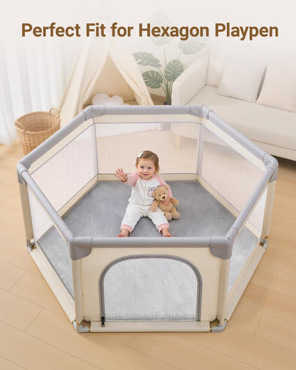 Large Thick Baby Play Mat for Floor,Padded Foam 59x79 Playpen Mat,Soft Support&Plush Feel Nursery Kids Rug,Non Slip for Toddler,Infants,Kids Playroom,Yoga,Baby Crawling,Tummy Time (Light Grey)