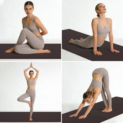 10mm Thick Yoga Mat for Tall Men & Women, Extra Long 76x28in Non Slip TPE Exercise Mat with Carrying Strap, Mat for Yoga Pilates Fitness,Indoor Outdoor Use