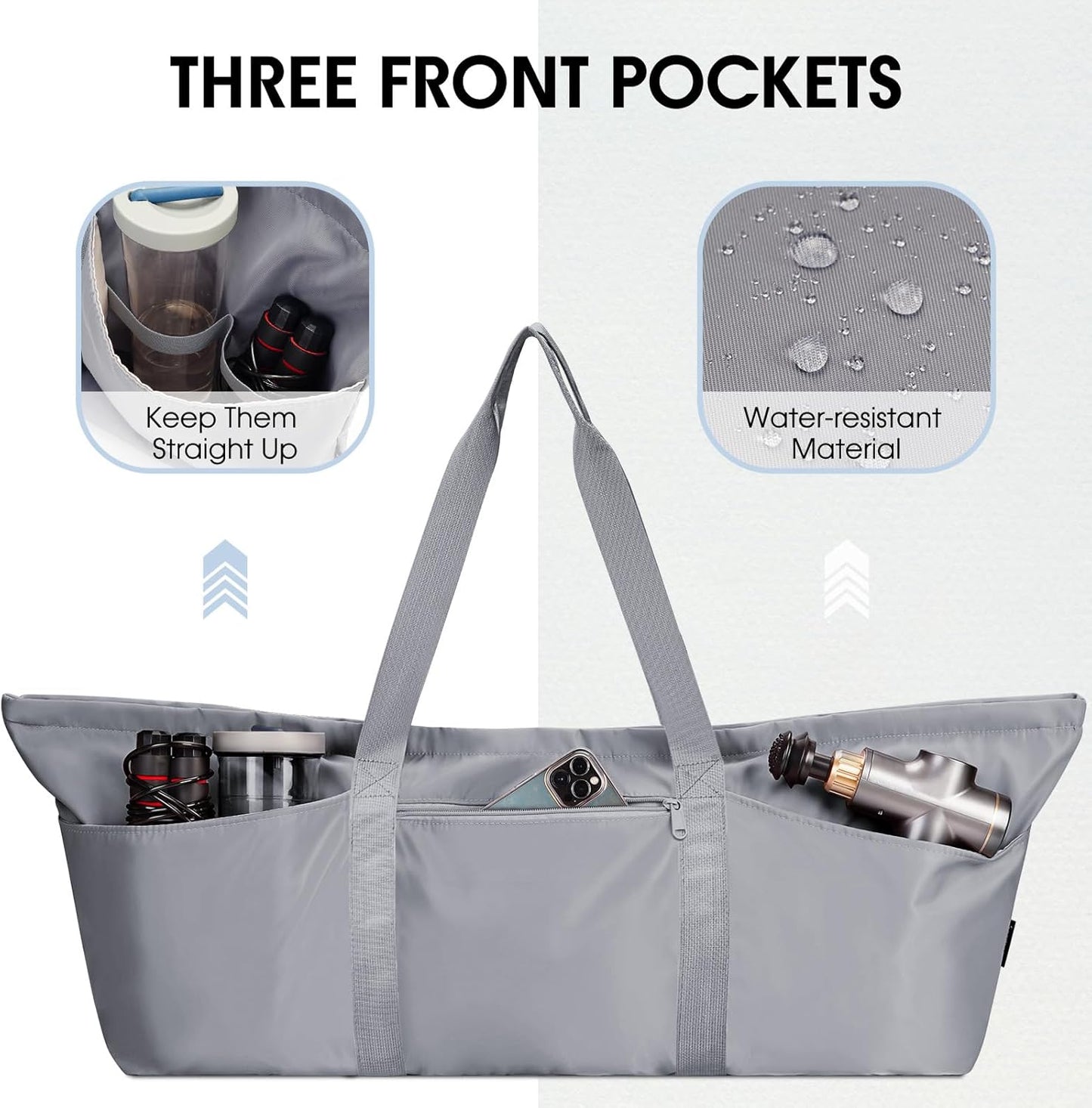 Large Yoga Mat Bag with Shoes Compartment and Wet Pocket Ladies Pilates Gym Tote Bag with Yoga Mat Holder Strap for Women Men Workout Carrier Stuff Accessories