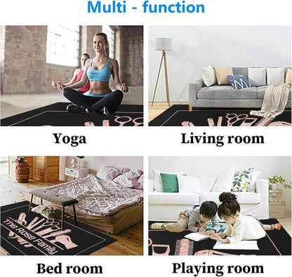 Barber Shop Welcome Salon Area Rug Custom Personalized Carpet for Living Room Yoga Bedroom Playing Room Camping 5.2'x7.5'