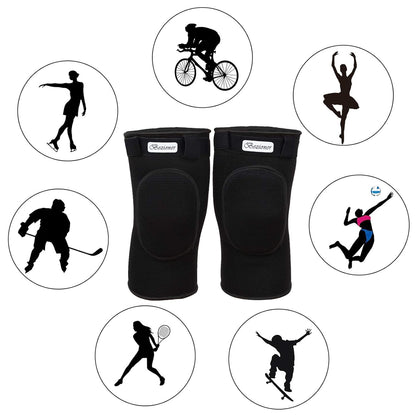 Bezioner Knee Pads Volleyball,Thick Sponge Anti-Slip,Dance Knee Pads for Women Yoga Basketball Football Youth Girls Black and Pink M