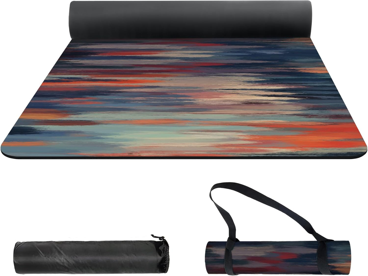 nuveti Yoga Mat Print Extra Thick TPE Non Slip Fitness Exercise Mat with Carrying Bag,72"x24" Extra Thick 6MM Exercise & Workout Mat for Yoga, Pilates Fitness and Floor Exercises - Colors A