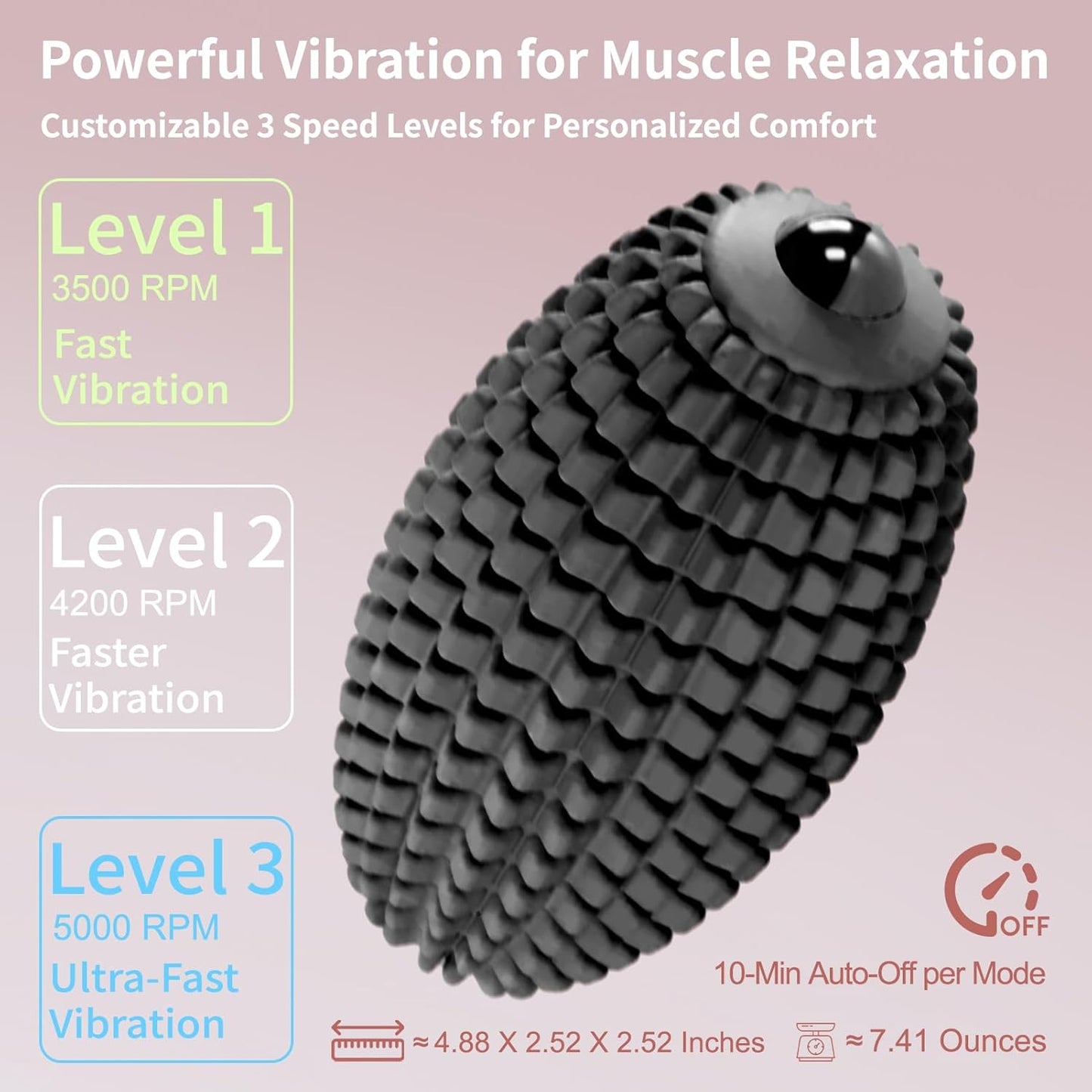 Vibrating Massage Ball for Plantar Fasciitis, Silicone Trigger Point, Myofascial Massage Ball, Deep Tissue Roller for Back, Neck, Foot, Muscle Recovery, Hip & Psoas Release Tool (Blue)