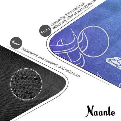 Naanle Sea Turtle Yoga Mat with Carrying Bag Set, Turtle Exercise Mat Foldable Non Slip Travel Lightweight Workout Rug for Home Gym Yoga Pilates Stretching Floor Fitness 71x26 in
