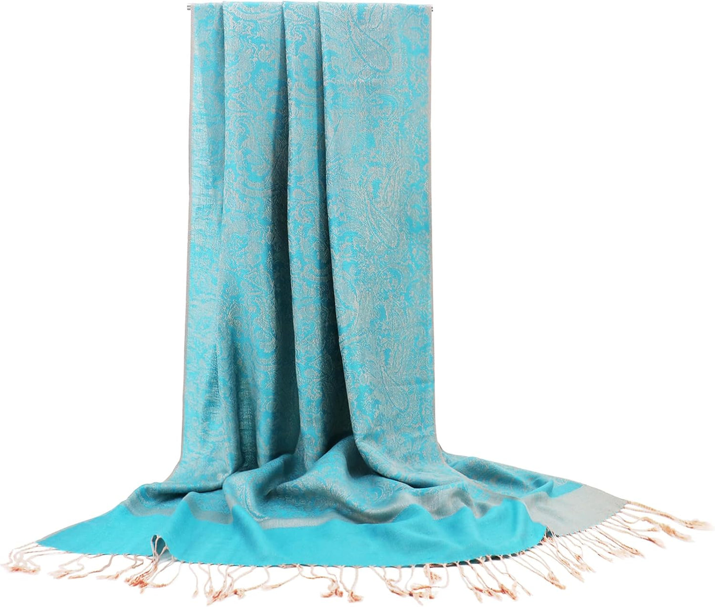 vimate Silky Paisley Pashmina Shawl Scarf-Women's Soft Double-side Jacquard Pashminas Wrap for Evening Dress Travel Shawl