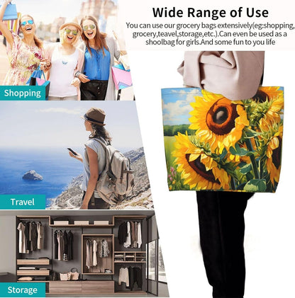 Tote Shoulder Bag Large Durable Reusable Eco-friendly Handbag Lightweight Stylish for Daily Use-19.7x15.7x5.9 Inch - Colors B