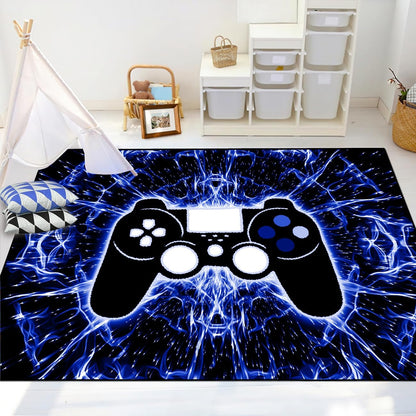 Video Game Rug - Gaming Themed Rug Gamepad Controller Area Rugs for Bedroom Gaming Carpet for Boys Game Carpet for Playrooms Bedroom Doormat Yoga Mats