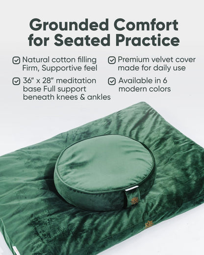 Mindful & Modern Zabuton Meditation Mat - Cotton Filled Yoga and Meditation Pad - Zabuton Meditation Cushion for Kneeling and Sitting Support - Large Rectangular Sitting Floor Pillow for Bench or Zafu