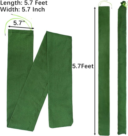 Yopay 6 Pack Long Canvas Sandbags for Flood Protection, 5.7 Feet x 5.7" Reusable Water Barrier Bags, Heavy-Duty Emergency Rain Wind Sand Bags for Flooding, Storm, Home, Garden, Door, Window