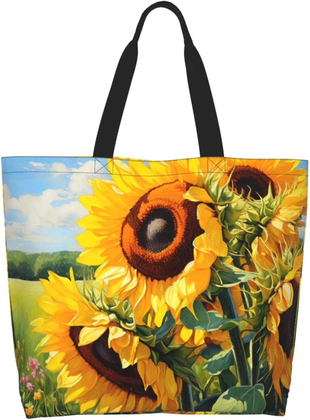Tote Shoulder Bag Large Durable Reusable Eco-friendly Handbag Lightweight Stylish for Daily Use-19.7x15.7x5.9 Inch - Colors B