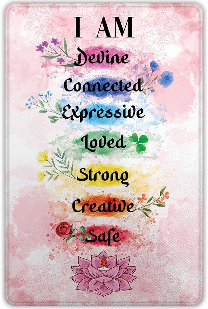 Chakra Area Rug, Meditation & Yoga Carpet for Living Room, Bedroom Mandalas Boho Style Non-Slip Machine Washable Rugs for Women Adults Yoga Lovers Bohemian Floor Mat Office Decor (YOGA-DS01)
