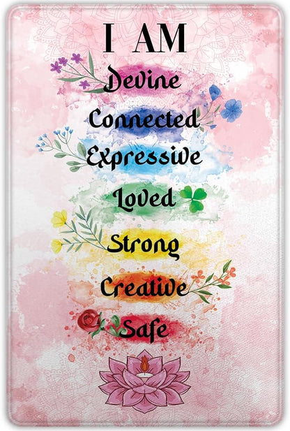 Chakra Area Rug, Meditation & Yoga Carpet for Living Room, Bedroom Mandalas Boho Style Non-Slip Machine Washable Rugs for Women Adults Yoga Lovers Bohemian Floor Mat Office Decor (YOGA-DS01)