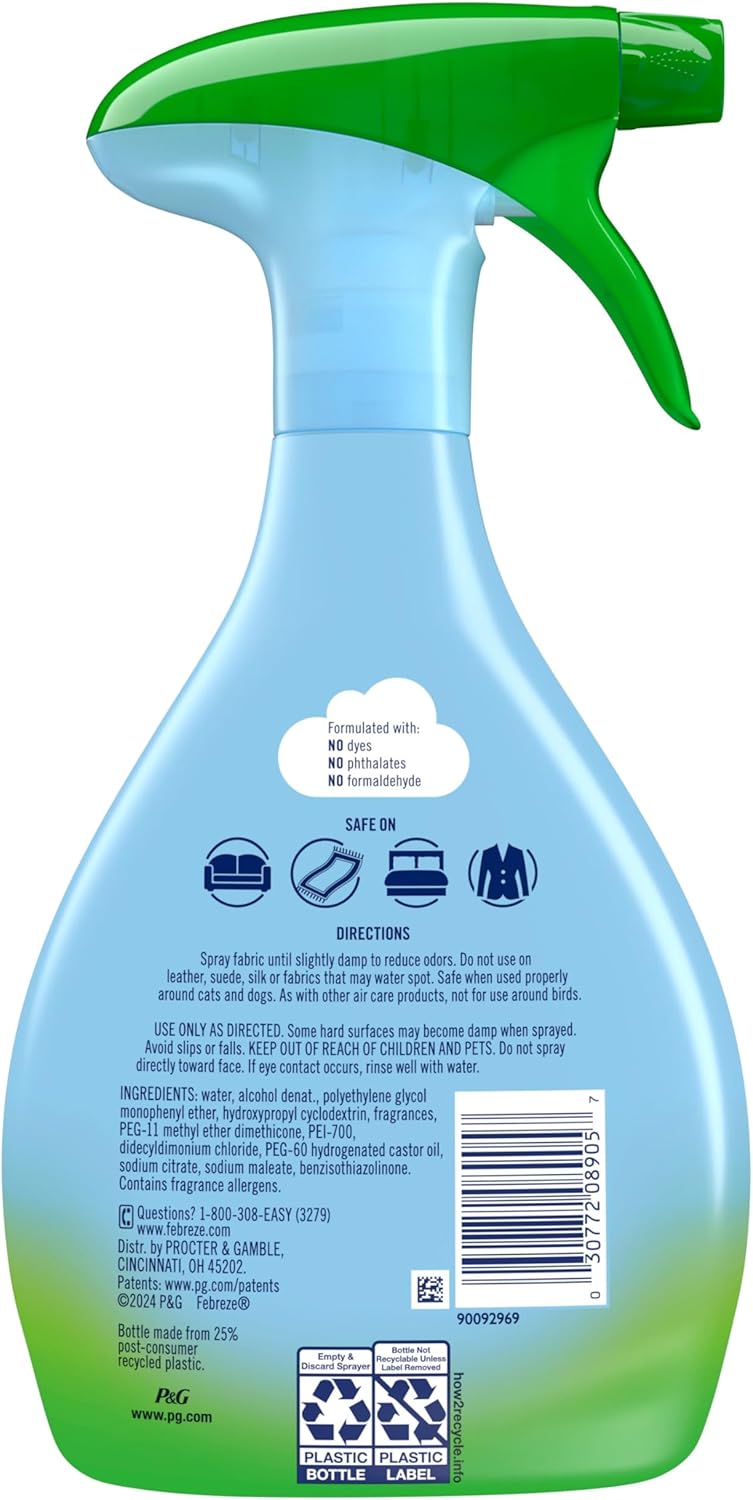 Febreze Fabric Spray Air Freshener, Odor-Fighting Fabric Refresher, Sneaker Balls Alternative, Couch Cleaner, Linen Spray, Multi-Use, Extra Strength Scent, 23.6 fl oz