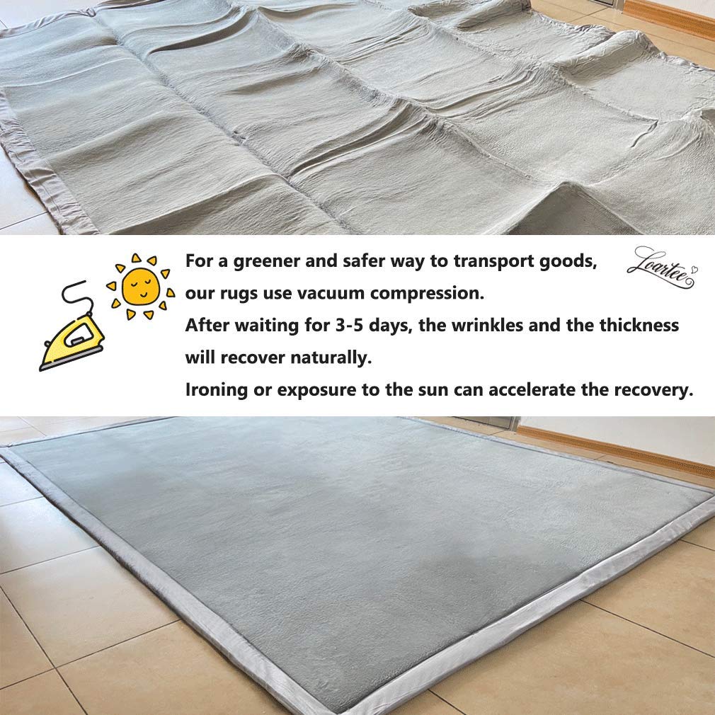 Loartee Coral Velvet Crawling Rugs & Play Mat (6'7"x9'2", Light Green) for Toddler Children & Yoga Exercise