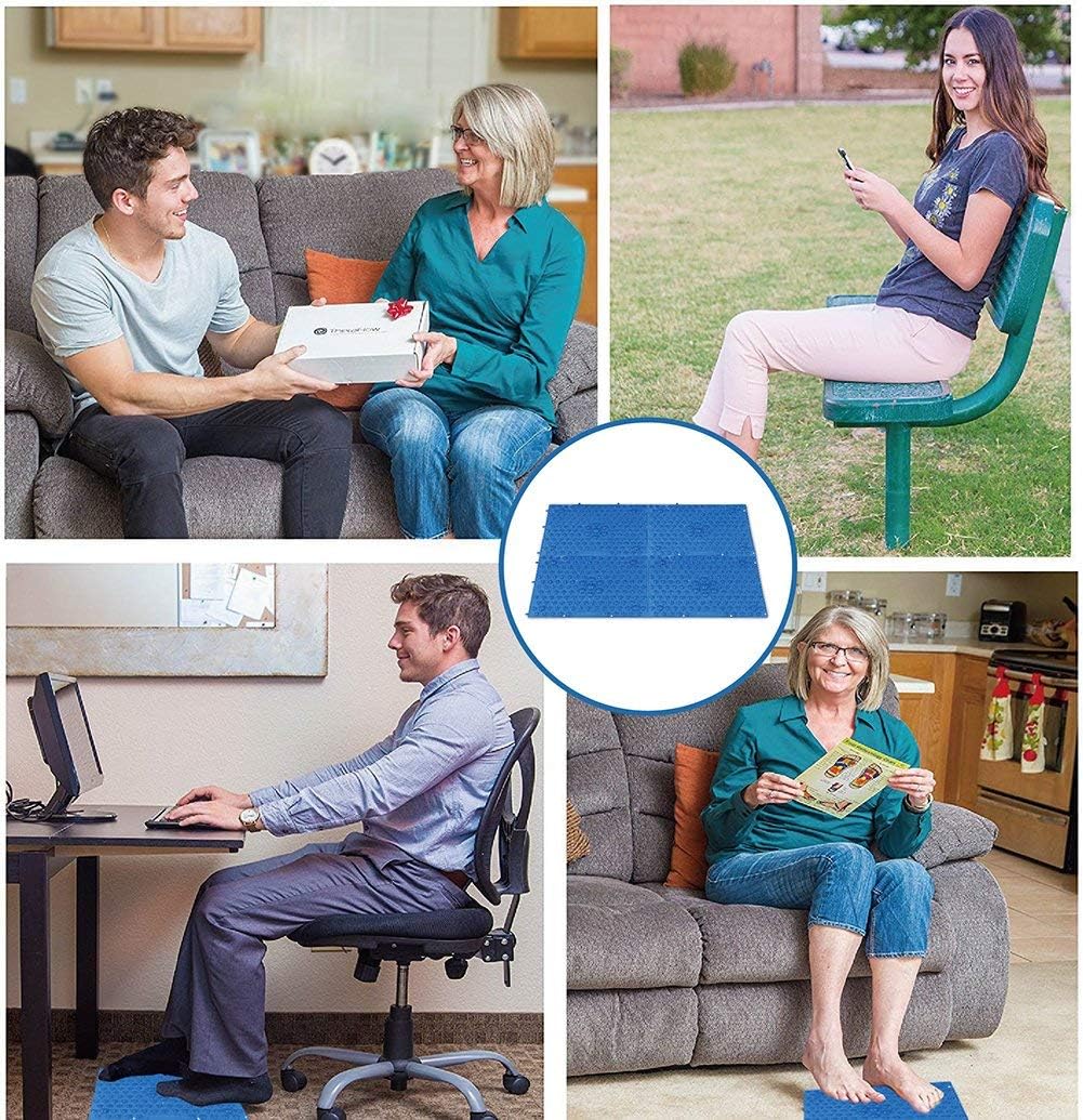 Foot Massage Mat Massage Pad Acupressure Mat Bathroom Mat Yoga Mat Outdoor Game 2 PCS (Blue)