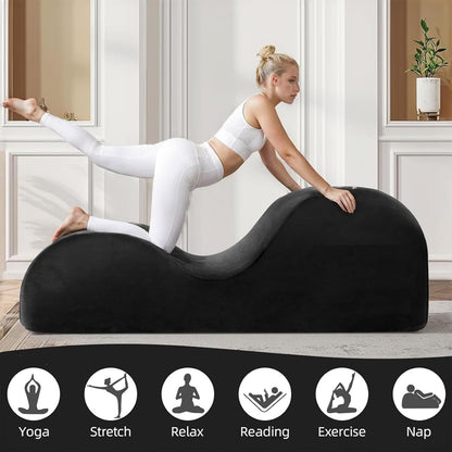 Yoga Chair, Yoga Chaise Lounge Chair Indoor, Yoga Chairs for Adults Exercise, Stretching, Relaxation, Ergonomic Design, Tantra Chair for Bedroom Living Room