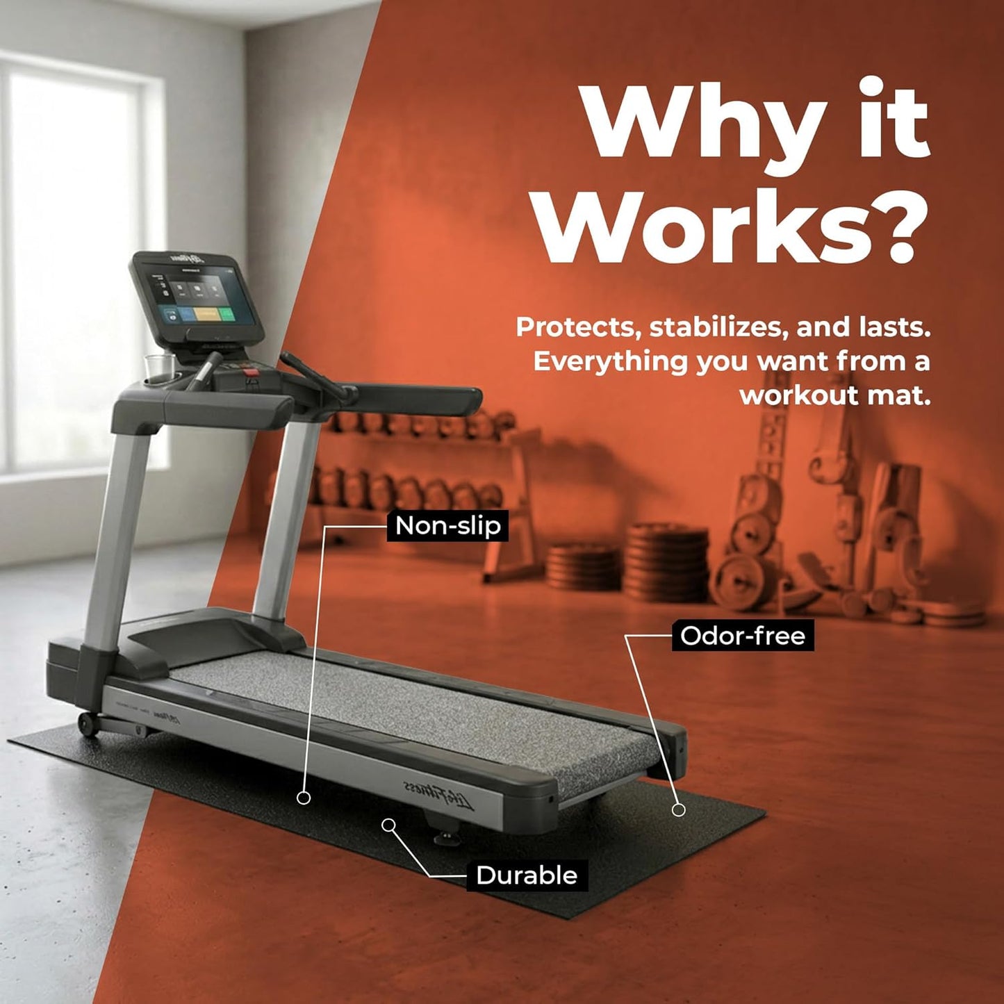 SuperMats Made in U.S.A. for Treadmills Ellipticals Rowing Machines Recumbent Bikes and Exercise Equipment