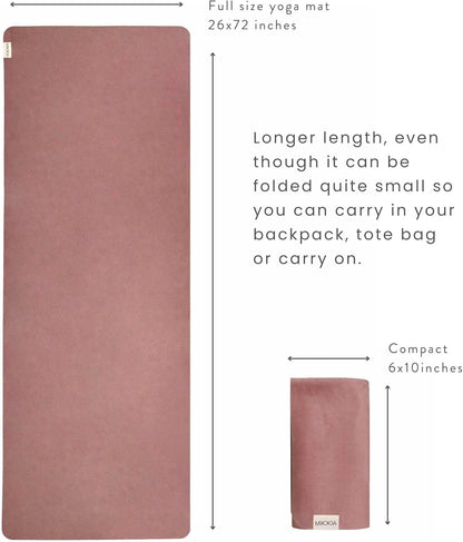 Travel Yoga Mat 1.5mm | Foldable, Lightweight Mat | Use for Travel, Backpacking, Yoga Retreat, Outdoors, Gym, Pilates, Machine Washable, Eco-Friendly