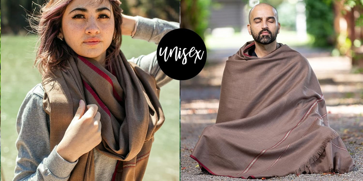 Versatile Premium Wool Blend Meditation Shawl - Large Unisex Prayer Wrap, Oversized Scarf & Yoga Blanket