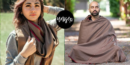Versatile Premium Wool Blend Meditation Shawl - Large Unisex Prayer Wrap, Oversized Scarf & Yoga Blanket