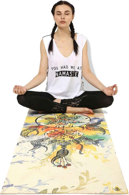 Shakti Warrior TPE Yoga Mat - Artist Designed, Premium eco friendly mats, Non Slip, Non toxic, Great For Regular & Hot Yoga, Pilates and Workouts (72 inch x 24 inch x 6mm thick)