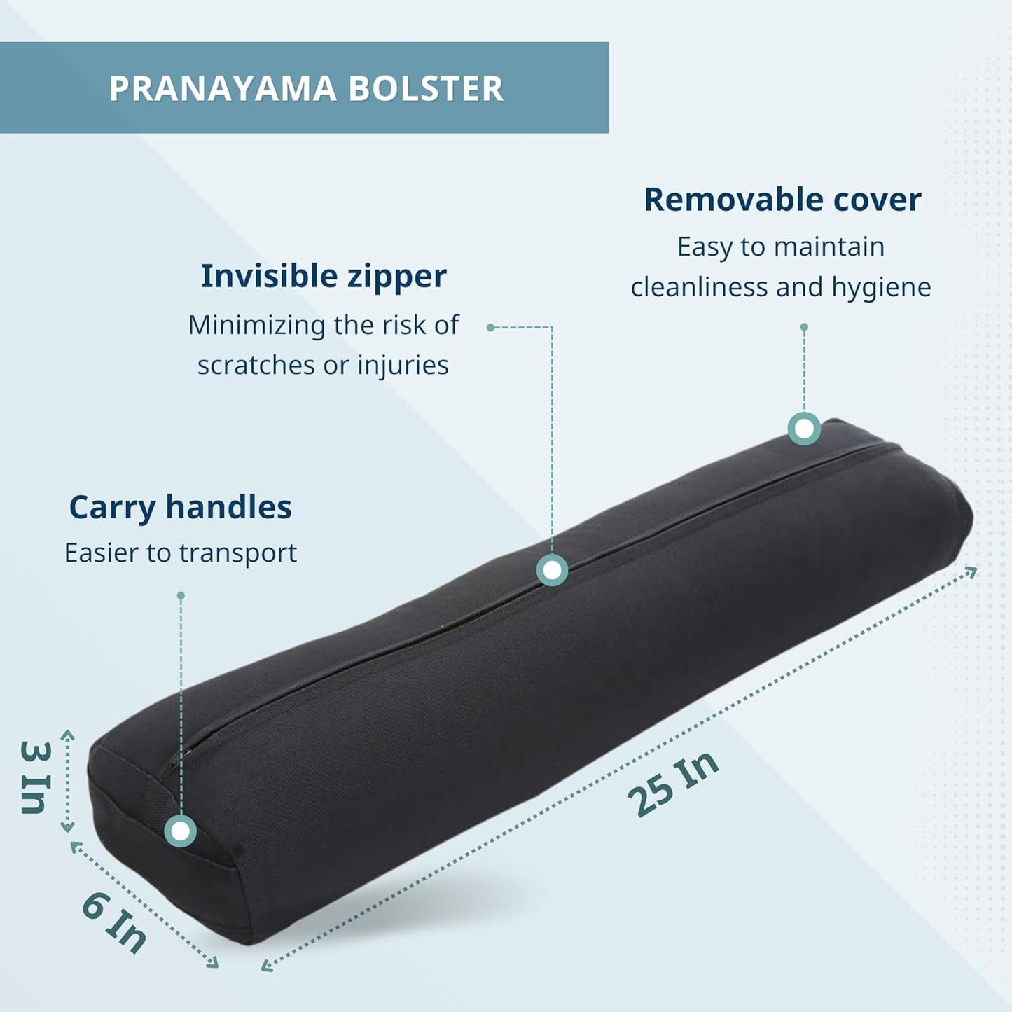 Everyday Yoga Bolster and Foam Block Set, Soft Non-Slip Surface for Stability, Balance, and Deepen Stretches - 4 Inch - Peacock
