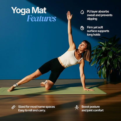 Natural Rubber Mat with Bag | 4.5 mm Pilates Mat | Non Slip Yoga Mat Non Slip| Gym Mats for Home Gym Floor Mat | Home Exercise Mats for Home Workout Accessories | Fitness Mat, Workout Mats for Home Gym | Yoga Matt | Stretching Mat