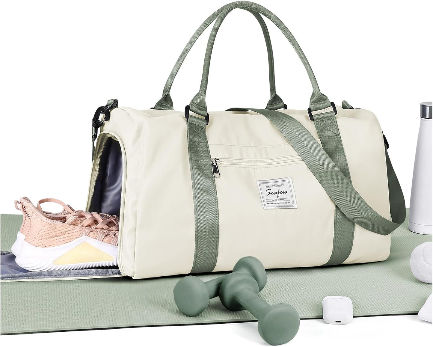 Gym Bag Womens Mens with Shoes Compartment and Wet Pocket Travel Duffel Bag for Women for Plane Sport Gym Tote Bags Swimming Yoga Waterproof Weekend Overnight Carry on Bag Hospital Holdalls - Colors B