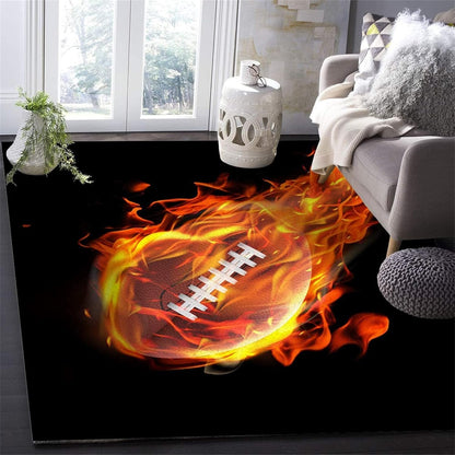 Sports Field Area Rug,5x7ft, Soccer Field Chalked Blackboard Football Stadium Board Painted Non-Slip Soft Carpet Floor Mat Indoor Living Room Bedroom Rugs Yoga Mat Home Decor
