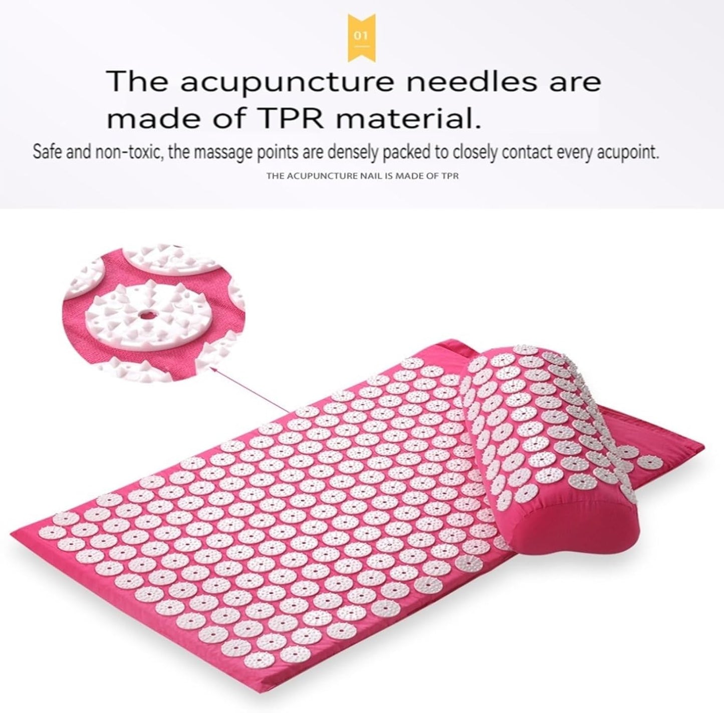 Acupressure Mat Acupressure Set Acupressure Mat with Pillow Acupressure Set Soothing Relaxation and Massage Relief from Back Pain Head and Neck Pain Suitable for Women and Men(Blue)