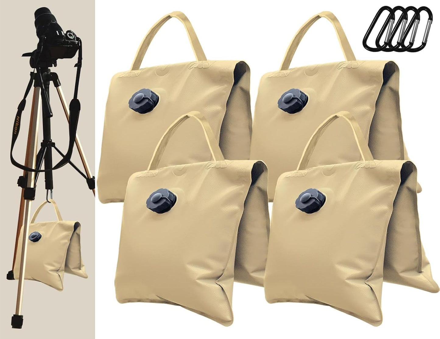 Eurmax USA Photography Sand Weight Bags Heavy Duty Saddlebags for Photography Video Equipments, Backdrop Stand, Light Stand,Photo Tripod, Canopy Tent, Umbrella Base, Fishing Chair,Picnic Table 2-Pack
